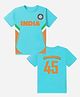 KAVEE Pure Cotton Half Sleeves India Cricket Team Jersey 45 Text Printed Tee - Sky Blue