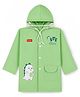 Babyhug Full Sleeves Raincoat with Dino Print - Green