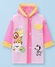 Babyhug Full Sleeves Raincoat with Animal Print - Pink