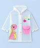 Babyhug Full Sleeves Raincoat with Dino Print - White