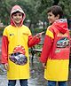 Pine Kids Full Sleeves Raincoat with Car Print - Yellow