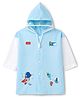 Babyhug Full Sleeves Space Theme Printed Raincoat - Light Blue