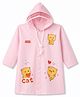 Babyhug Full Sleeves Kitty Printed Raincoat - Pink