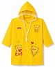 Babyhug Full Sleeves Kitty Printed Raincoat - Yellow
