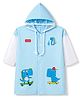 Babyhug Full Sleeves Raincoat With Dino Print - Light Blue