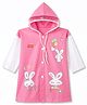 Babyhug Full Sleeves Bunny Printed Raincoat - Pink