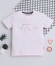 BABY NATION Cotton Knit Half Sleeves Always & Forever Text  Printed Tee - Light Pink