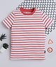 BABY NATION Knitted Knit Half Sleeves Striped Tee - Dark Orange