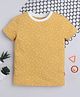 BABY NATION Cotton Knit Half Sleeves Floral Printed Tee - Yellow