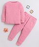 BABY NATION Cotton Knit Full Sleeves Polka Dots Printed Coordinating Night Suit - Pink