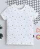BABY NATION Cotton Knit Half Sleeves Abstract Printed Tee - White
