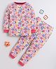 BABY NATION Cotton Knit Full Sleeves Floral Printed Coordinating Night Suit - Pink