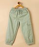StyloBug Cotton Woven Solid Joggers - Green
