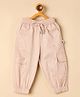 StyloBug Cotton Woven Solid Cargo Pants - Peach