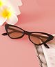 Pine Kids Solid Colour Cat Eye Sunglasses- Black