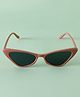 Pine Kids Solid Colour Cat Eye Sunglasses-Dark Pink