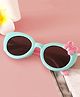 Babyhug Solid Round Frame Sunglasses with Bow Applique -  Light Green