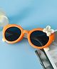 Babyhug Solid Round Frame Sunglasses with Bow Applique - Orange