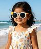 Babyhug Solid Coloured Sunglasses With Flower Applique - Beige