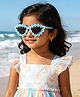 Pine Kids Solid Coloured Sunglasses with Floral Applique  - Blue