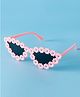 Pine Kids Solid Coloured Sunglasses with Floral Applique  - Pink