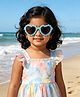Pine Kids Sunglasses with Floral Design - Blue