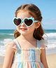 Pine Kids Solid Coloured Heart Shaped Sunglasses with Bow Applique - Blue