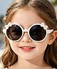Babyhug Solid Coloured Sunglasses With Bow Applique - Beige