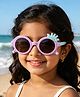 Babyhug Solid Coloured Sunglasses With Crown Applique - Purple