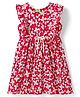 Tiara Cotton Jersey Knit Sleeveless Frill Detailed Floral Printed Dress - Red