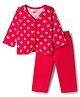 Babyhug Single Jersey Knit Full Sleeves Floral Printed Top & Leggings Set - Red