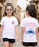 Pine Kids Disney Single Jersey Knit Half Sleeves T-Shirt with Front & Back Stitch Graphic - White