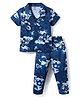 Smarty Boys 100% Cotton Knit Half Sleeves Sports Theme Printed Co-Ords Shirt & Pyjama Night Suit - Blue