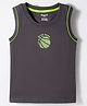 Smarty Boys Sinker Knit Sleeveless Tank T-Shirt with Basketball Print - Charcoal Grey