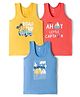Zero Knitted Sleeveless Beach & Nautical Theme Printed Vests Pack Of 3 - Multicolour