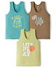 Zero Knitted Sleeveless Printed Vests Pack of 3 - Turquoise Sage & Light Brown