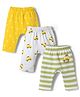 Babyhug Cotton Knit Full Length  Diaper Leggings With Taxi Print Pack of 3 - Multicolor