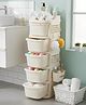 JD FRESH 5 Tier Plastic Storage Drawer Cabinet with Wheels Plastic Storage Trolley Rack (Ivory)