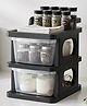JD Fresh 2 Tier Plastic Drawer Organizer Multipurpose Storage Rack (Black & Transparent)