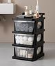 JD Fresh 3 Tier Plastic Drawer Organizer Multipurpose Storage Rack (Black & Transparent)