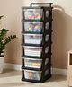 JD Fresh 6 Tier Plastic Drawer Organizer Multipurpose Storage Rack (Black & Transparent)