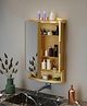 JD FRESH Unbreakable Bathroom Cabinet Wall Mount Mirror Cabinet for Wash Basin (Golden)