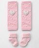 Tipy Tipy Tap Cotton Knit Glitter Embellished Heart Beaded & Applique Detailed Legwarmers With Socks - Light Pink
