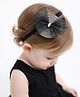 Tipy Tipy Tap Floral Applique Detailed Stone Embellished Headband - Black & Silver