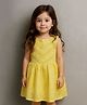 KIDSDEW Woven Sleeveless Floral Designed & Lace Embellished Dress - Yellow