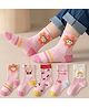 Bembika Knit Pack Of 5 Cherries & Floral Designed Socks - Pink