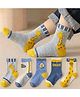 Bembika Knit Pack Of  5 Giraffe Designed Socks - Sky Blue