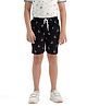 CHILINS 100% Cotton Woven Boat Printed Bermuda - Black