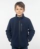 ALAN JONES Knit Full Sleeves Solid Light Winter Jacket - Navy Blue