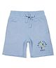 ALAN JONES Cotton Blend Knit Rule Your World Text Printed Shorts - Powder Blue